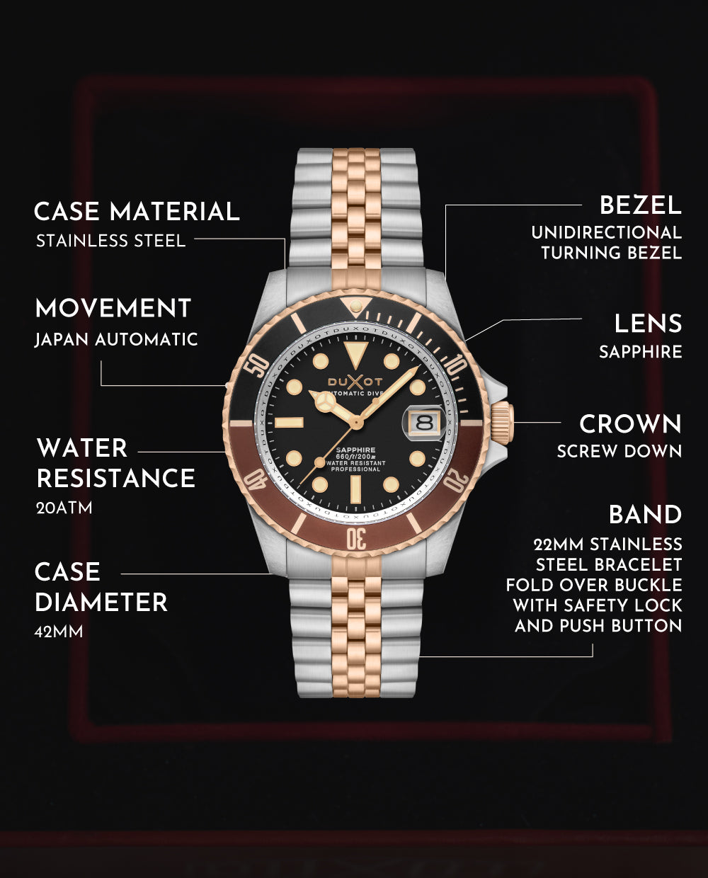 DX-2057 Atlantica Diver Automatic – Duxot Watches