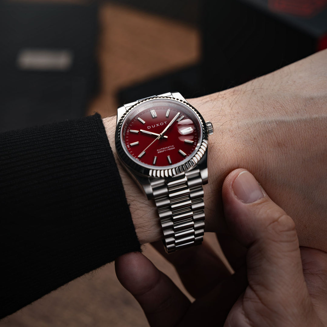 Firebrick Red | Marcel Automatic – Duxot Watches