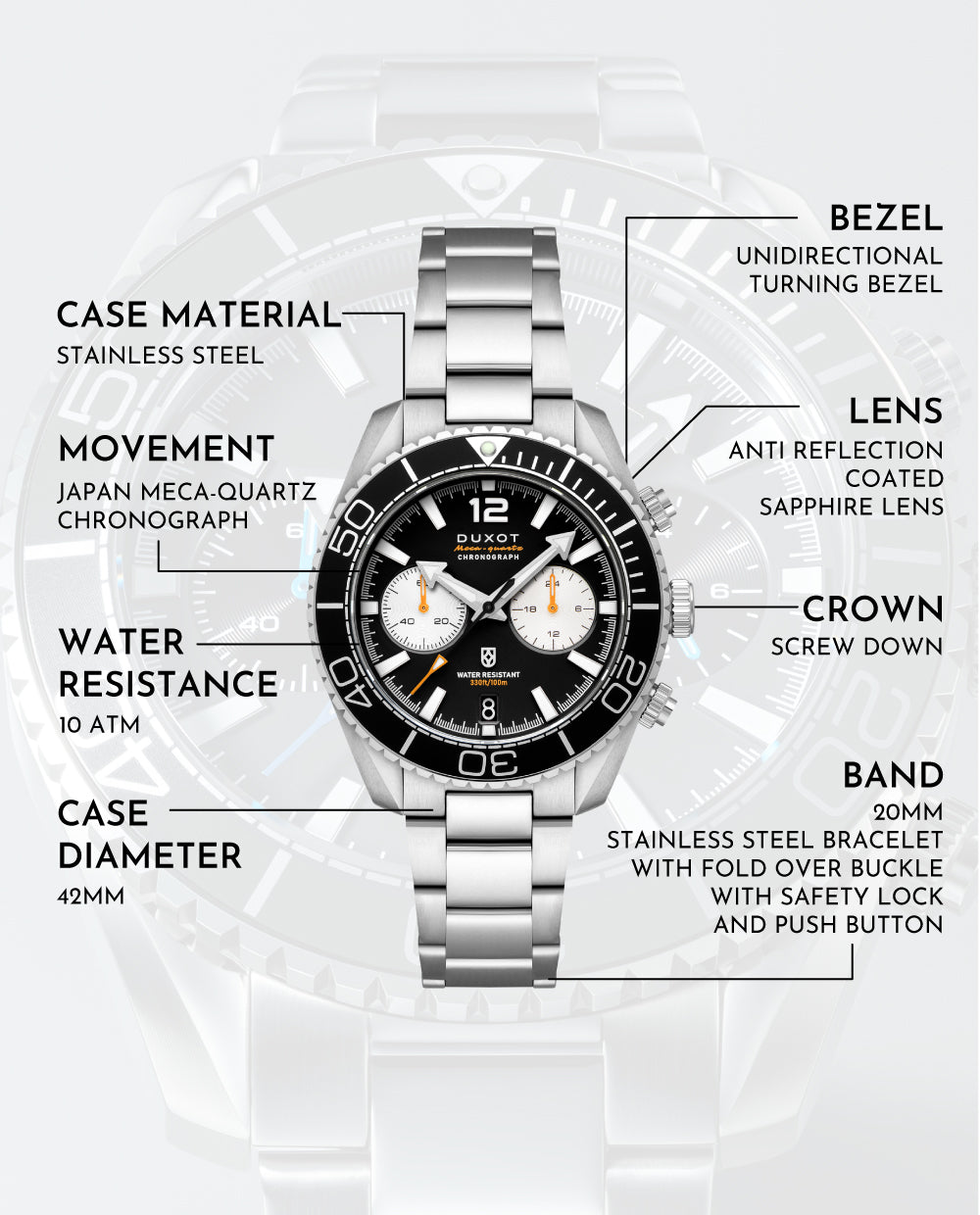 Tiburon Chronograph DX-2062 – Duxot Watches