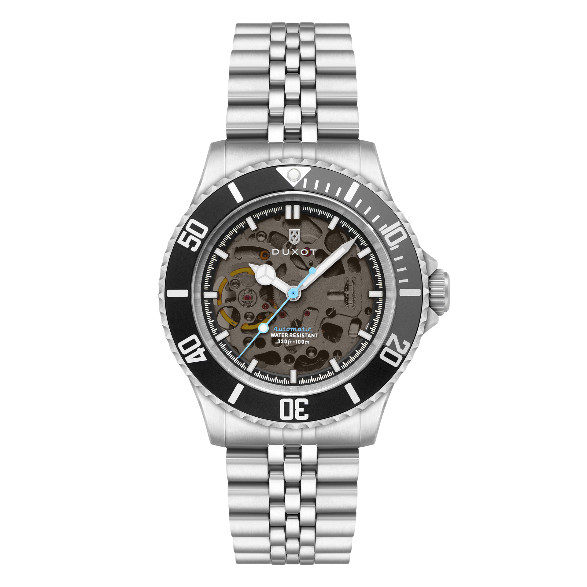 Charcoal Black | Atlantica Skeleton Diver Automatic – Duxot Watches