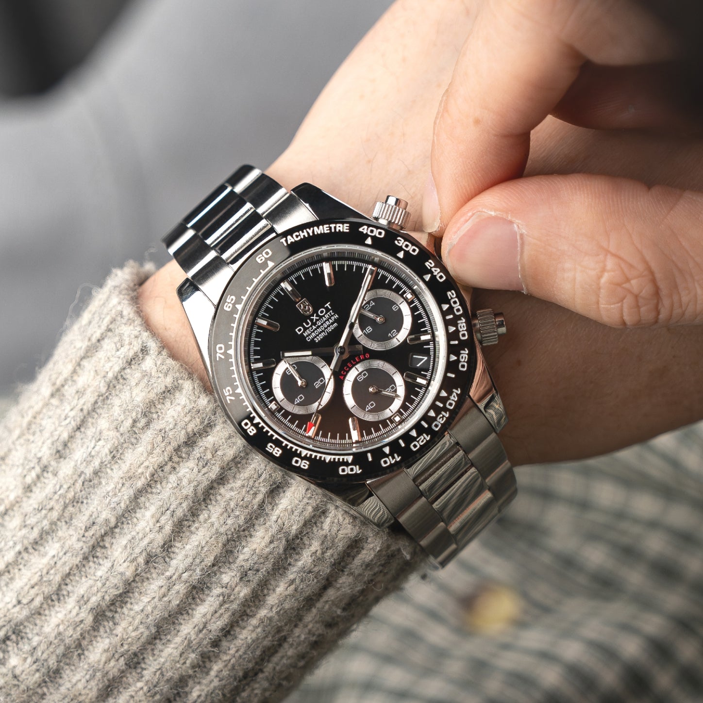 Pitch Black | Accelero Chronograph – Duxot Watches
