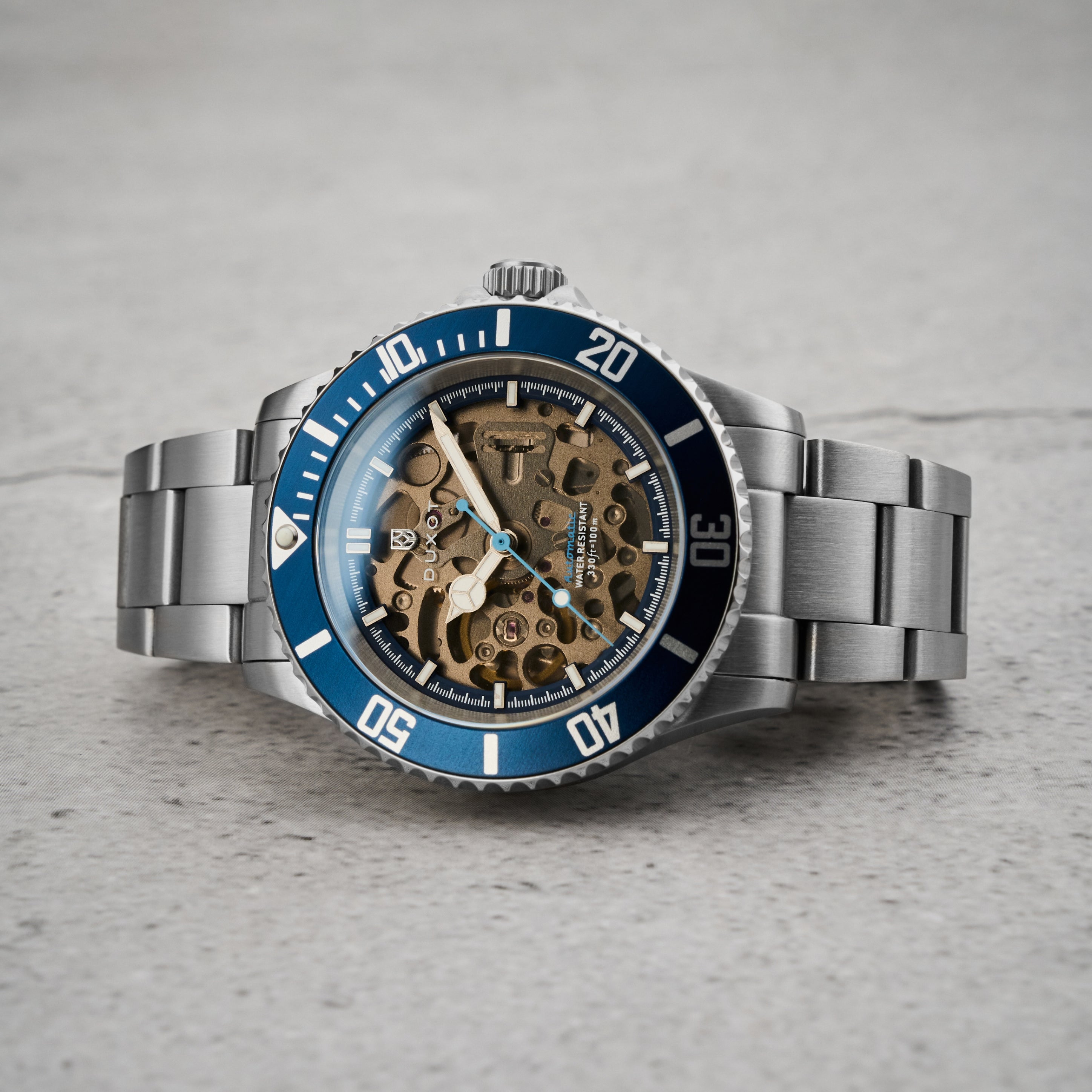 Marine Blue | Atlantica Skeleton Diver Automatic – Duxot Watches
