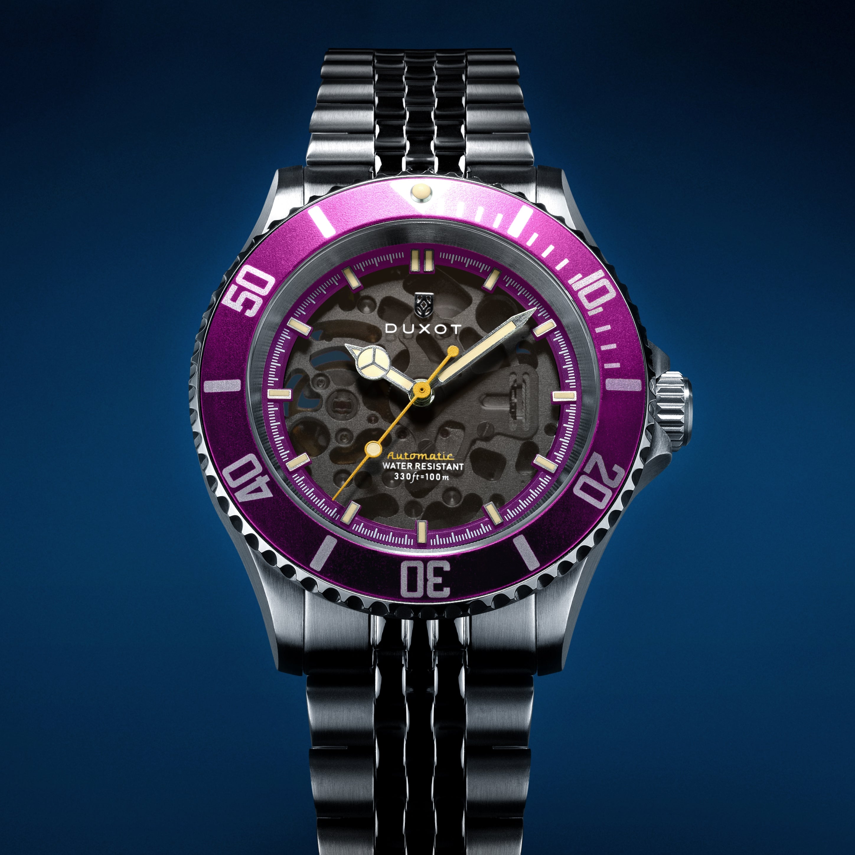 Sunset Purple | Atlantica Skeleton Diver Automatic – Duxot Watches